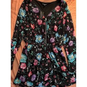Express Long Sleeve Floral Romper